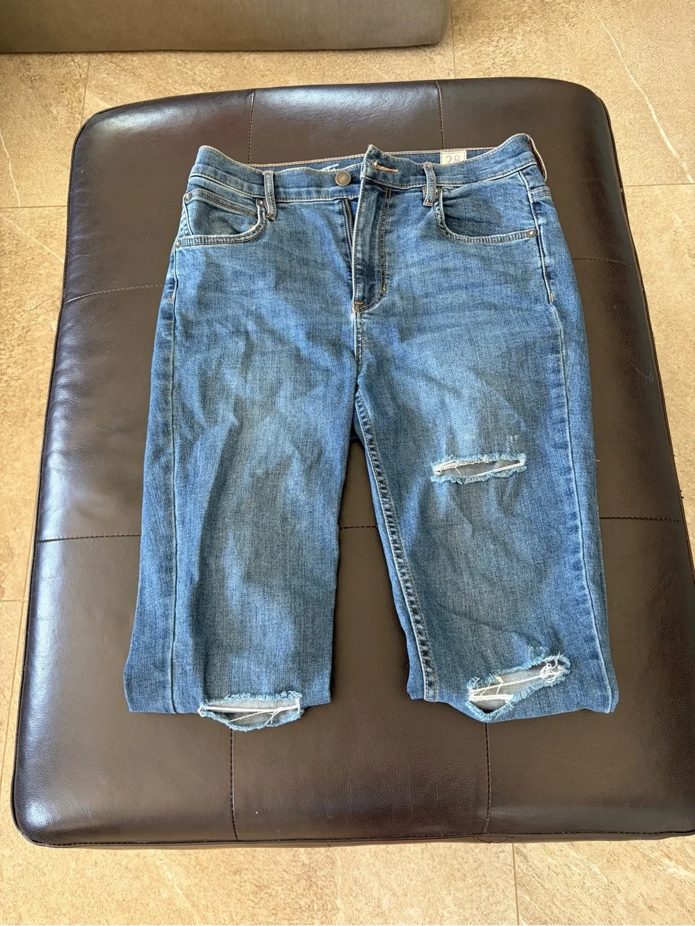 Free People Distressed Skinny Jeans we the free 28